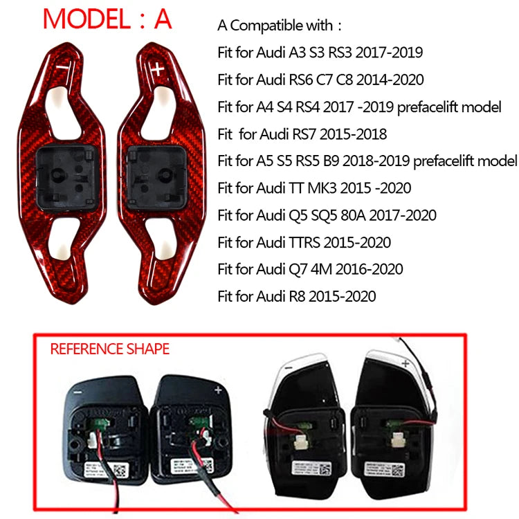 Carbon Fiber Steering Wheel Paddle Shifters for Audi A3 A4 A5 A6 A7 A8 S3 S4 S5 S6 S8 RS3 RS4 RS5 Q3 Q5 Q7 TT R8