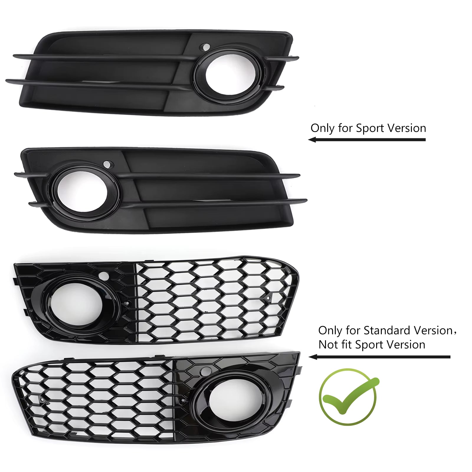 2009-12 Audi A4 Honeycomb Fog Grilles